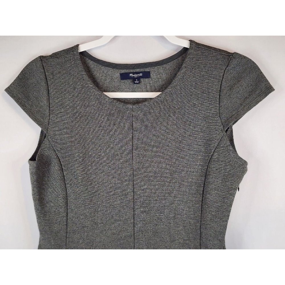 Madewell Dress Womens Small Dark Gray Stretch Pleated Classic Fit & Flare Mini - Picture 7 of 14